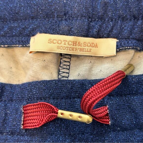 Scotch and Soda Blue Shimmery Jogger Pants Rick Rack Side Seam Kids Size 16 NWT - Picture 3 of 12